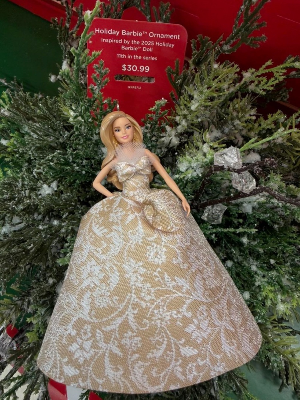 NWOT 2025 Licensed Mattel Gold Barbie Collectible Holiday Christmas Ornament